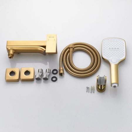 Смеситель для ванны Shevanik S4002G, золотой сатин, артикул S4002G