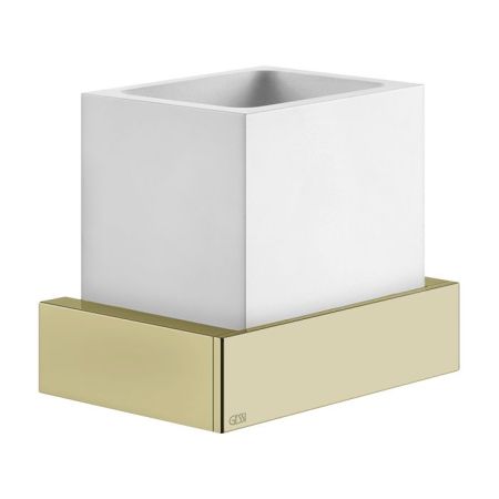 GESSI  INVERSO ACCESSORIES Стакан настенный белый, цвет: Brass Brushed PVD, артикул 20807#727
