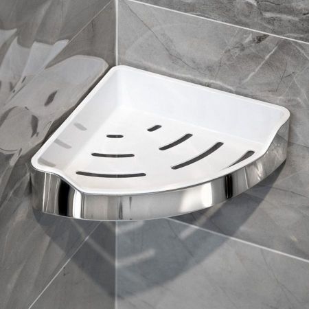 Полка SAMBA металлическая угловая, 218x218x63мм, хром, Sapho, артикул SB109