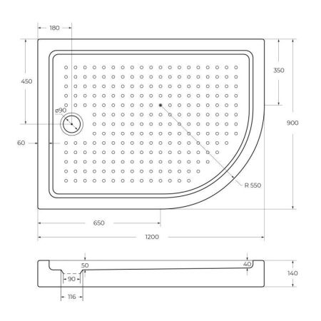 Сифон для душевого поддона CEZARES CZR-01-90 TRAY-COVER-G Cezares, артикул CZR-01-90