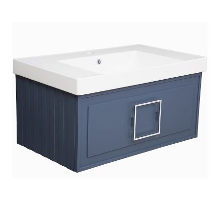 Тумба под раковину подвесная La Fenice Cubo FNC-01-CUB-BG-80, синяя, артикул FNC-01-CUB-BG-80