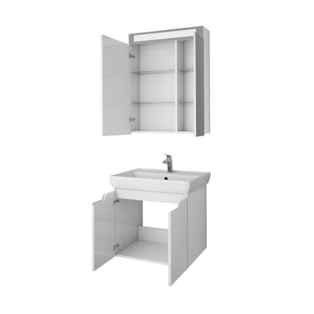 Тумба с раковиной подвесная Dreja Q(D) 70 см, белый, артикул 99-1002-com