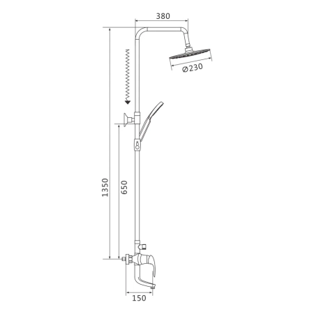 Душевая система Shevanik S9836F, белый/хром