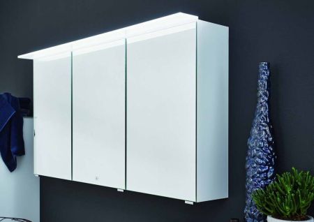 Puris Ice Line, зеркальный шкаф с LED подсветкой 1200 мм, цвет белое матовое стекло, артикул S2A431A91(194-307)