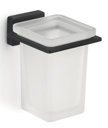 Gedy Atena, настенный стеклянный стакан, цвет черный матовый, артикул 4410(14)