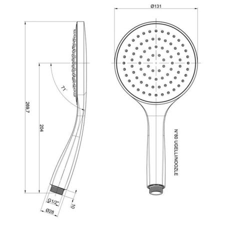 Almar EcoAir EMOTION Ручной душ 130 мм, 1 режим, ABS, хром, артикул E082043.CR