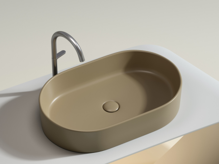 Умывальник чаша накладная овальная (цвет Капучино Матовый) Элемент (Element) 608x385x122мм, артикул CN6048MC