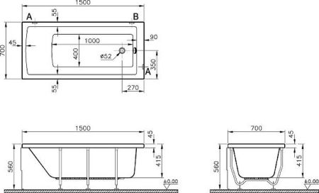 Neon ванна 150x70 см, артикул 52510001000
