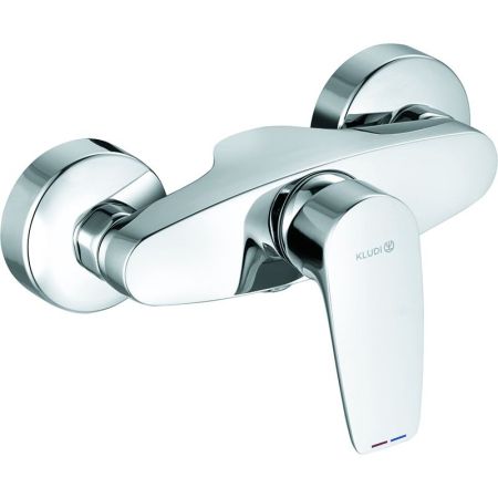 Смеситель для душа, Kludi, Pure&Solid, тип открывания воды-однорычажный, тип регулирования воды-керамический картридж, монтаж-настенный, отверстия для монтажа-2, отвод для душа G 1/2, цвет-хром, артикул 348410575