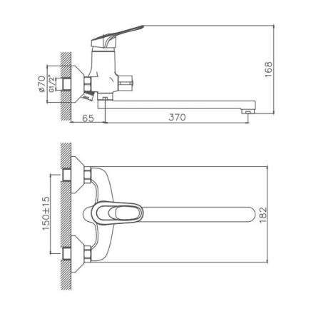 Смеситель для ванны Cron CN2237, хром