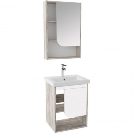 Зеркальный шкаф Runo Сити 50 4620750028732 Скандинавский Дуб Белый, артикул 4620750028732