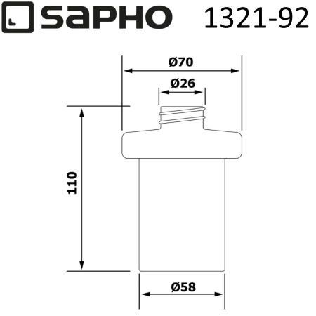Запасная часть керамического диспенсера OLYMP для жидкого мыла без помпы, белый, Sapho, артикул 1321-92