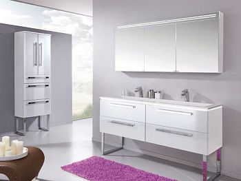 Комплект мебели Puris Star Line с раковиной из минерального литья, 1600 мм, цвет белый высокоглянцевый