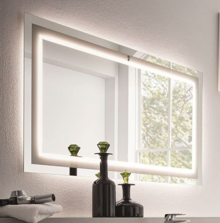 Puris Urban Lof, зеркало с LED подсветкой и диммером 1200 мм, цвет белое стекло, артикул FSB451203(898/311)