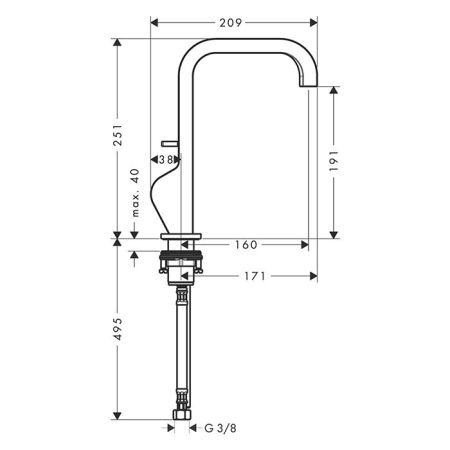 AX Citterio Смеситель для раковины 190, артикул 39034820