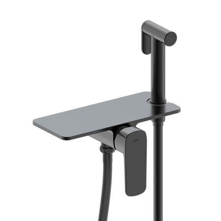 Смеситель IDDIS с гигиеническим душем встраиваемый полка черный Axes (AXEBLSHi08), артикул AXEBLSHi08