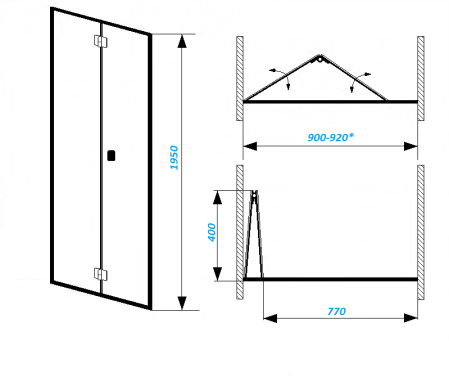 Дверь BELLA D91B душевая в нишу Cerutti SPA (90х195), артикул BELLA D91B