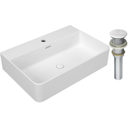 Раковина Owl 1975 Vinkel 60 OWLB191003 Белая глянцевая с донным клапаном