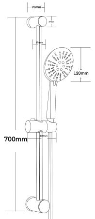 Душевой гарнитур Black, артикул: VSS15Black, VODA, артикул VSS15Black