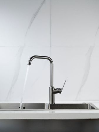 Смеситель для кухни Knotlor KN-61/GM, вороненая сталь, артикул KN-61/GM