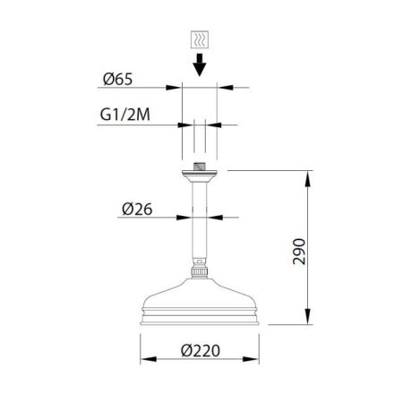 Carimali COLONIAL  Верхний душ 220 мм, хром, артикул 27020C15/SOF-CR