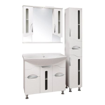 Зеркало со шкафом Runo Толедо 85 4620750024741 с подсветкой Белое