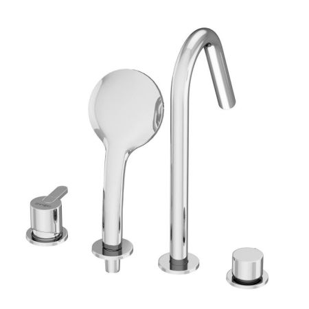 Смеситель на борт ванны LEAF-BVDM4, артикул LEAF-BVDM4-PS