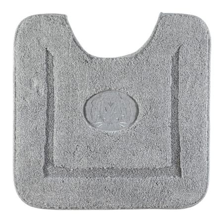 Коврик для WC 60х60 см. вышивка логотип MIGLIORE, серый, окантовка серебро, артикул 30764