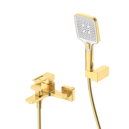 Смеситель для ванны с душем DQ Dortmund короткий излив мат.золото (DA1713207), артикул DA1713207