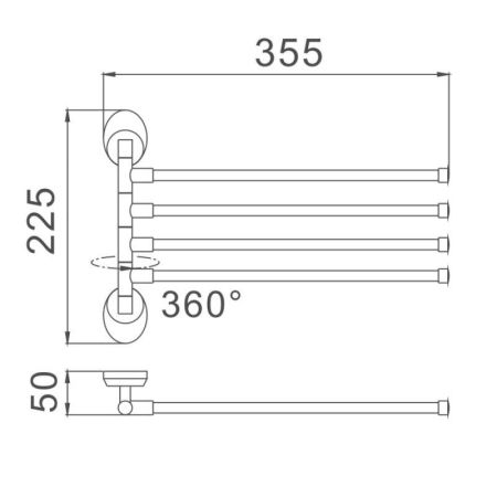 Полотенцедержатель Haiba HB1614, хром