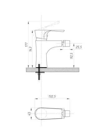 Смеситель для биде ПСМ-ПРОФСАН PSM-100-7 ЭЛИТ тип См-БОЦБА, артикул PSM-100-7