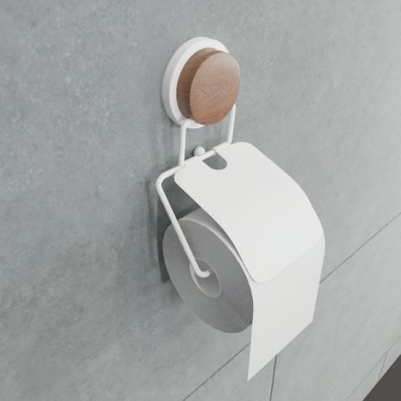 Держатель для туалетной бумаги FIXSEN MAGIC WHITE FX-47010, черный/коричневый, артикул FX-47010