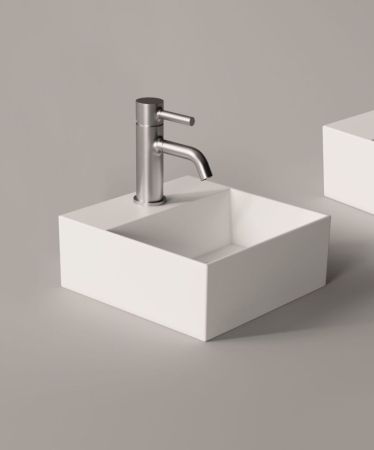 Alice Spy, подвесная прямоугольная раковина 40x30x11h см c крепежом fix01, цвет белый глянцевый, артикул 34120101