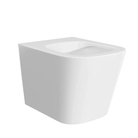 Унитаз CUBO подвесной безободковый с крепежом и сиденьем, белый глянцевый
