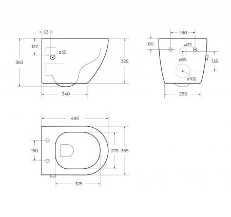 Унитаз подвесной с функцией биде и смесителем BELBAGNO UNO, артикул BB3105CHR-BS/SC