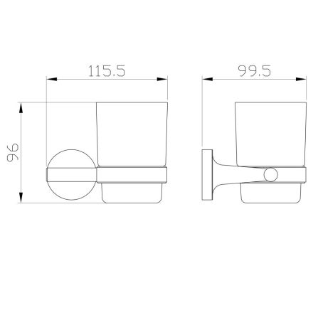 Стакан для зубных щеток с держателем WONZON & WOGHAND SIMPLE, Брашированное золото (WW-6521-BG), артикул WW-6521-BG