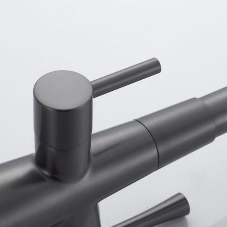 Смеситель для кухни с подключением фильтра Shevanik S428T, оружейная сталь, артикул S428T