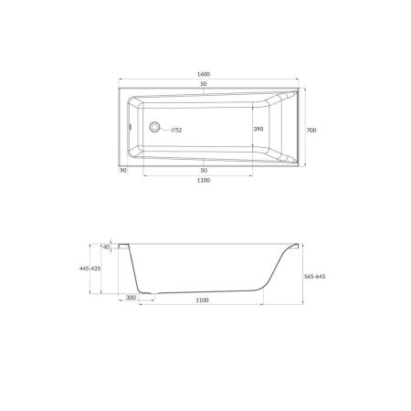 Ванна Cersanit  прямоугольная LORENA 160x70 (63322), артикул 63322