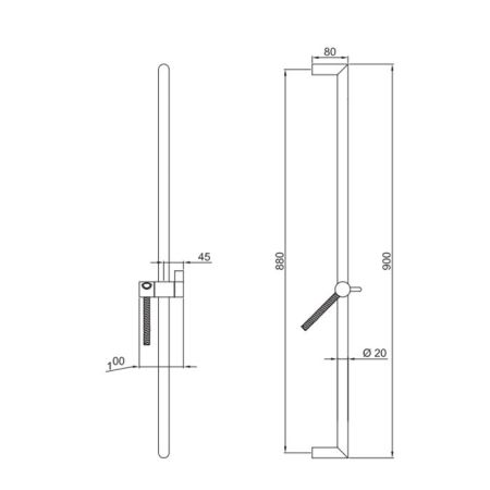 Fantini  Душевая штанга , без ручной лейки, шланг 150см,крепление, цвет хром, артикул 86 02 9247