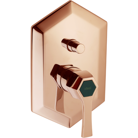 CISAL Cherie Внешняя часть встраиваемого однорычажного смесителя для ванны/душа, цвет золото розовое/черный матовый, артикул CH0021007E