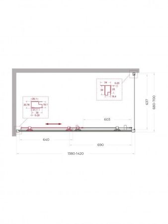 UNO-195-AH-1-110/80-C-NERO Душевой уголок, артикул UNO-195-AH-1-110/80-C-NERO
