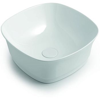 White Ceramic Idea, накладная квадратная раковина 42x42х18h см, цвет сливовый матовый