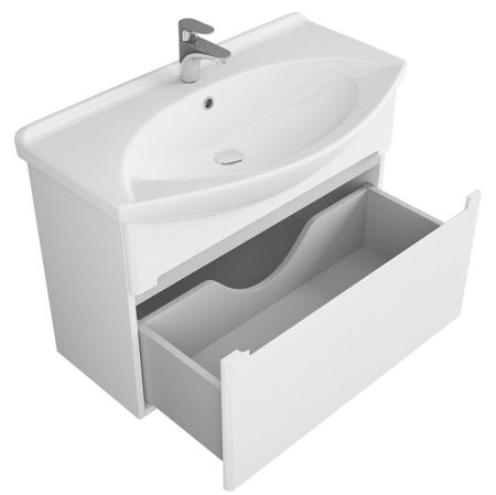 Тумба под раковину Owl 1975 Lagerta 85 OW08.03.00 подвесная Белая, артикул OW08.03.00