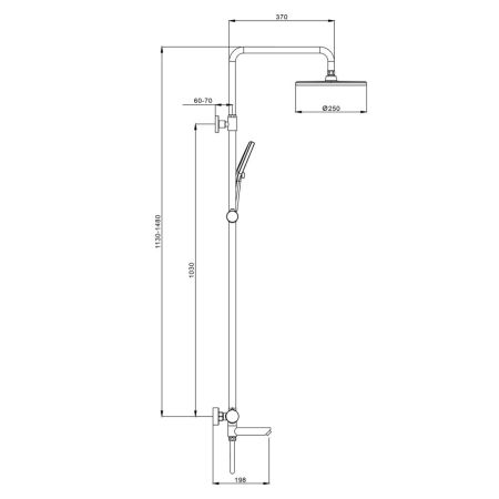 Душевая система Splenka S223.24.06, черный