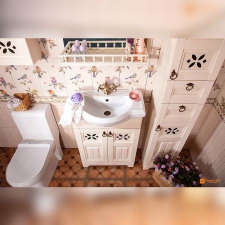 Зеркало с балюстрадой Бриклаер КАНТРИ 65, бежевый дуб прованс, артикул КАНТРИ 65