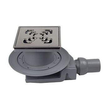 Трап, Pestan, Confluo Standard Square 4 Mask, горизонтальный, DN-50, поворот базы 360°, высота корпуса, мм-76, надставной элемент-есть, высота надставного элемента, мм-71, сифон-есть, S-образный, корпус, сифон - PP, вид затвора-гидрозатвор, пропускная спо