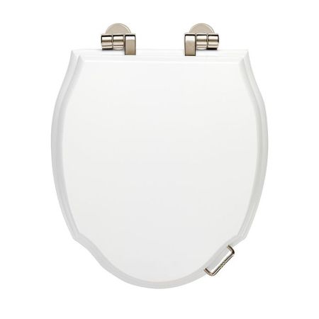 Devon Westminster Сиденье для унитаза из мдф, цвет: белый лакированный/петли никель блест. (микролифт)