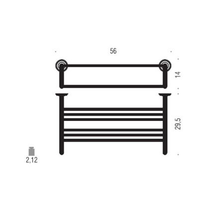 Colombo Hermitag Стеллажный полотенцедержатель, цвет: хром, артикул B3387.CR
