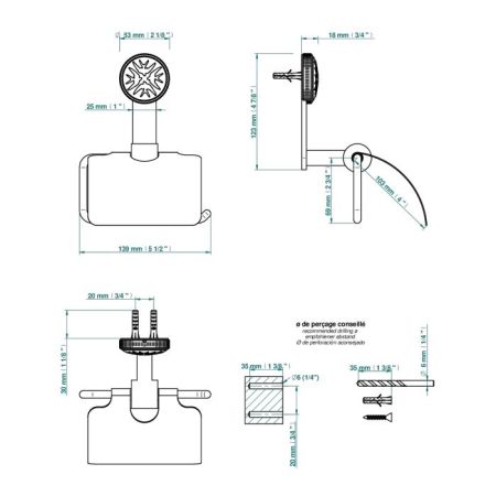 THG HIRONDELLES Держатель туалетной бумаги, цвет хром