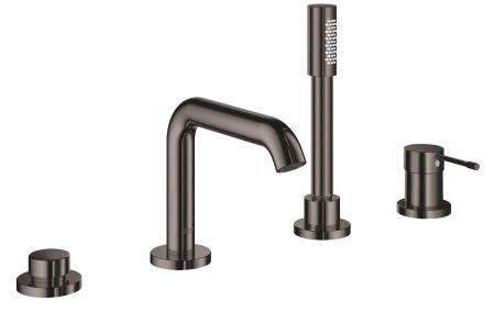 Смеситель однорычажный для ванны GROHE Essence New, на 4 отверстия, темный графит (19578A01), артикул 19578A01